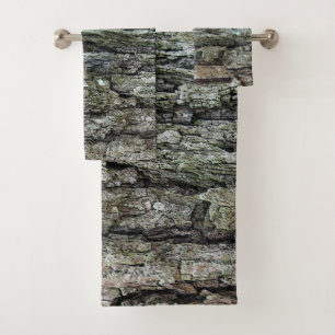 Nature Botanical Pine Tree Bark Photo Bath Towel Set