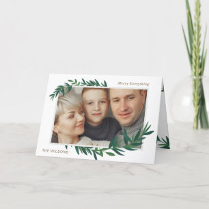 Nature Botanical Wishes Gold photo Holiday Card