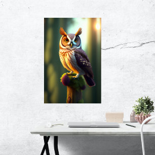 Nature Brown Owl Artwork Poster