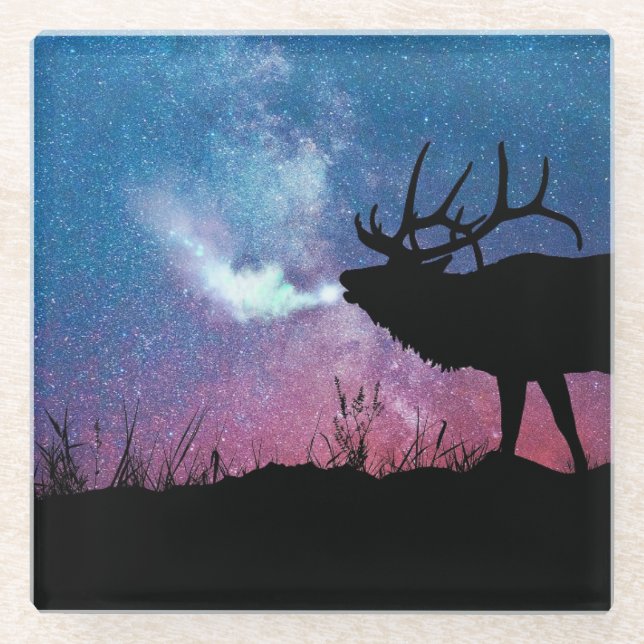 Nature Bull Elk Under Stars Coaster  (Front)