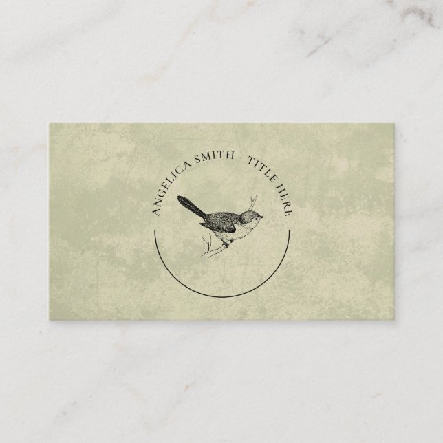 Nature - Bushtit Bird Logo Business Card (Front)