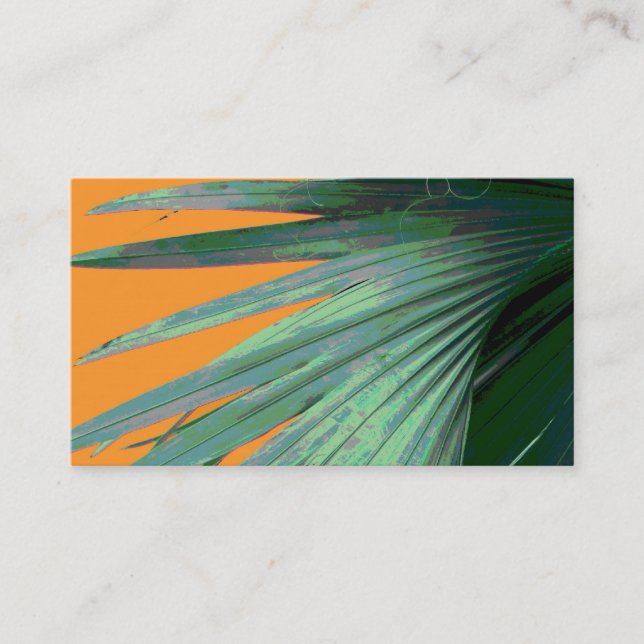 nature business cards tropical palm photo art (Front)