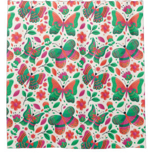 Nature Butterfly Garden Pattern For Home Spaces Shower Curtain