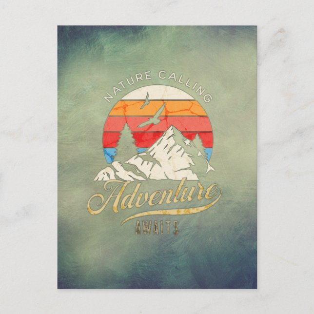 Nature Calling | Mountain Adventure Awaits  Postcard (Front)