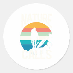 Nature Calls – Embrace the Great Outdoors Classic Round Sticker