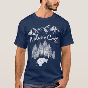 Nature Calls  Pooping Bear Blaze Orange Hunting T-Shirt