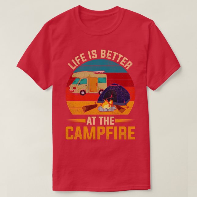 Nature Camp Campsite Caravan Outdoor Camper Retro  T-Shirt (Design Front)
