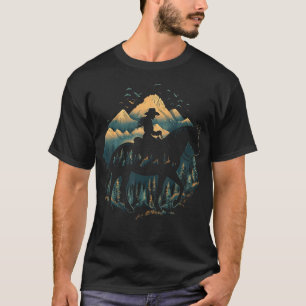 Nature Camping Cowgirl On Horse T-Shirt