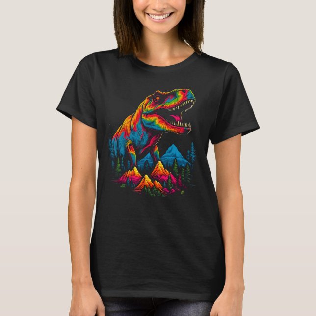 Nature  Camping Theme Dinosaur T-Shirt (Front)