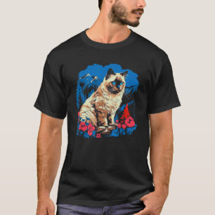 Nature Camping Theme Pop Animal Ragdoll Cat T-Shirt
