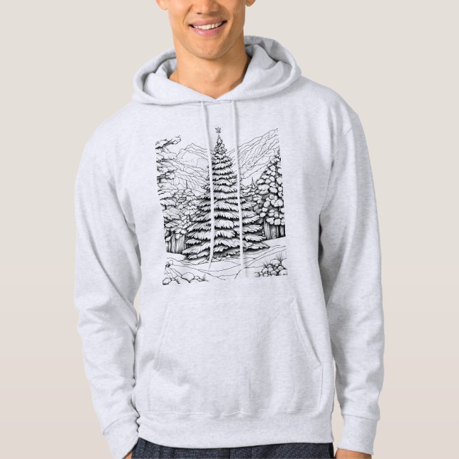 Nature christmas tree woods ,hoodie hoodie (Front)