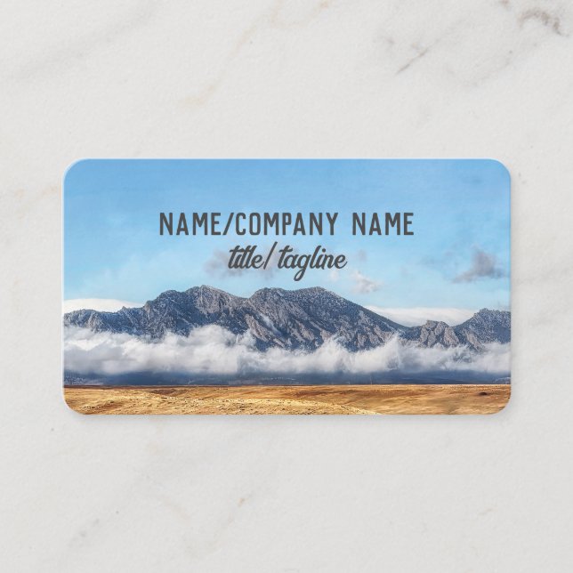nature clouds on mountain landscape photograph  business card (Front)