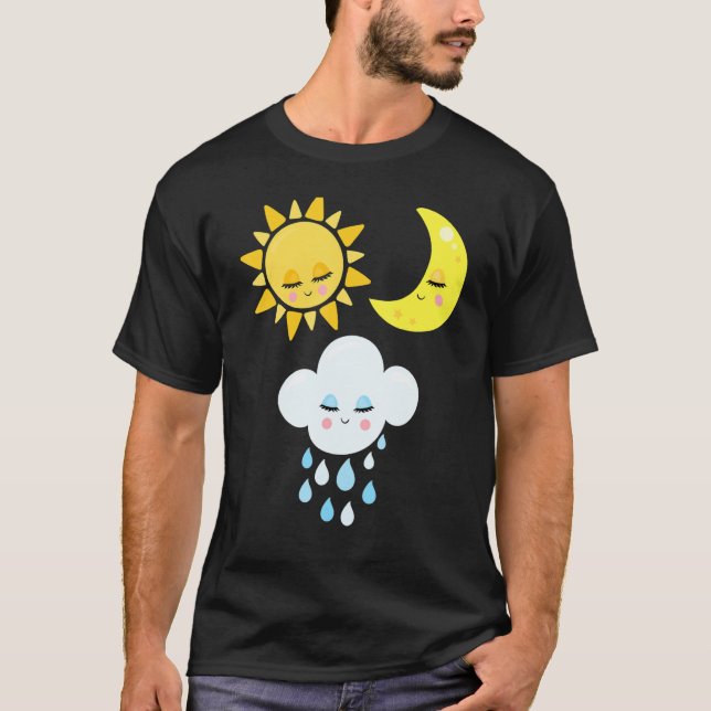 Nature Clouds Rain Sun Cloud Moon Future Meteorolo T-Shirt (Front)