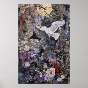 Nature Collage: Birds and Wildlife Poster