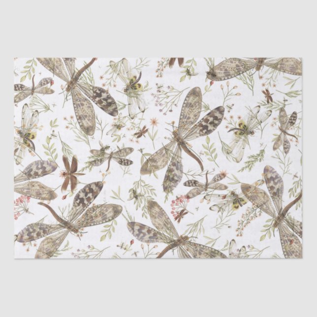 Nature Collage- Dragonflies Tissue Paper (Front)