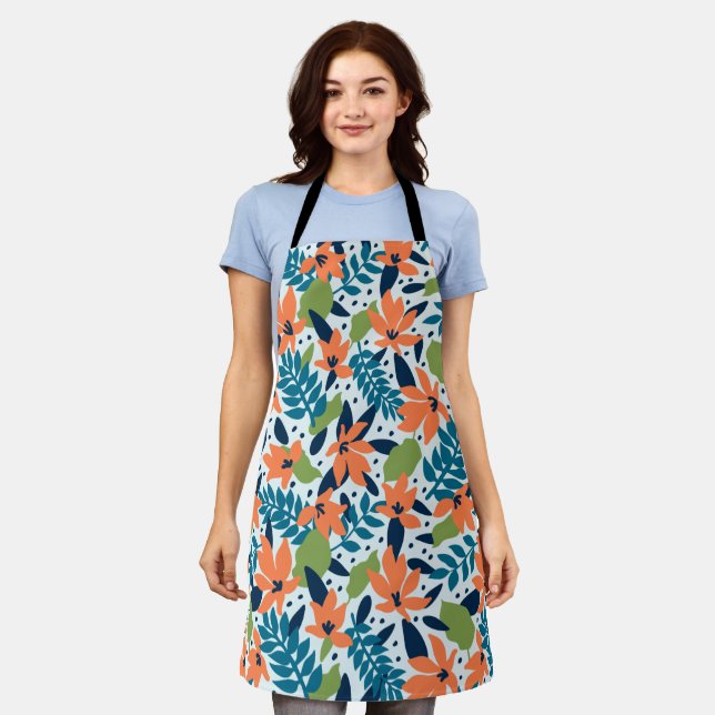 Nature Colourful Flowers Cute    Apron (Worn)