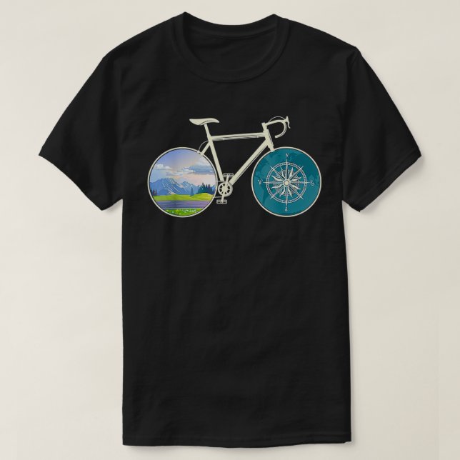 Nature Compass Forest Bicycle  T-Shirt (Design Front)