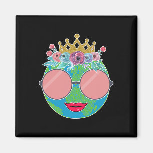 Nature Crown Flower Women Girls Kids Earth Day Magnet