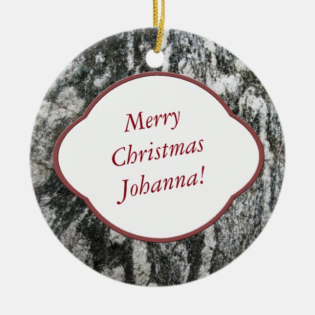 Nature Decorative Rock Adjustable Text 2 Sides Ceramic Tree Decoration (Front)