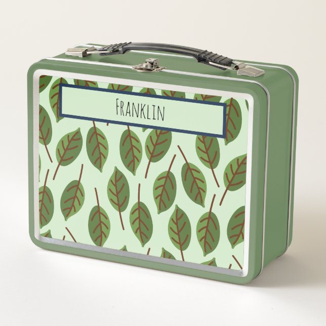 Nature Drawing I Custom Name Metal Lunch Box (Front)