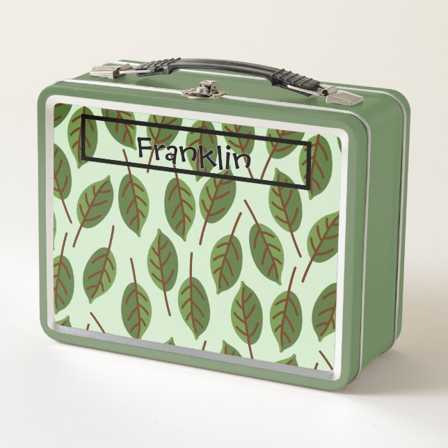 Nature Drawing I Custom Name Metal Lunch Box (Front)