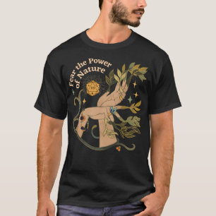 Nature Druid Dnd Dice Botanical Hands And Stars Fe T-Shirt