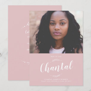 Nature Dusty Rose Graduation Invitation