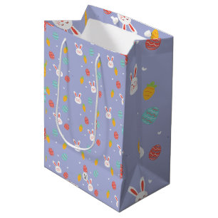Nature Easter Bunnies Floral Pattern Egg Hunt Love Medium Gift Bag