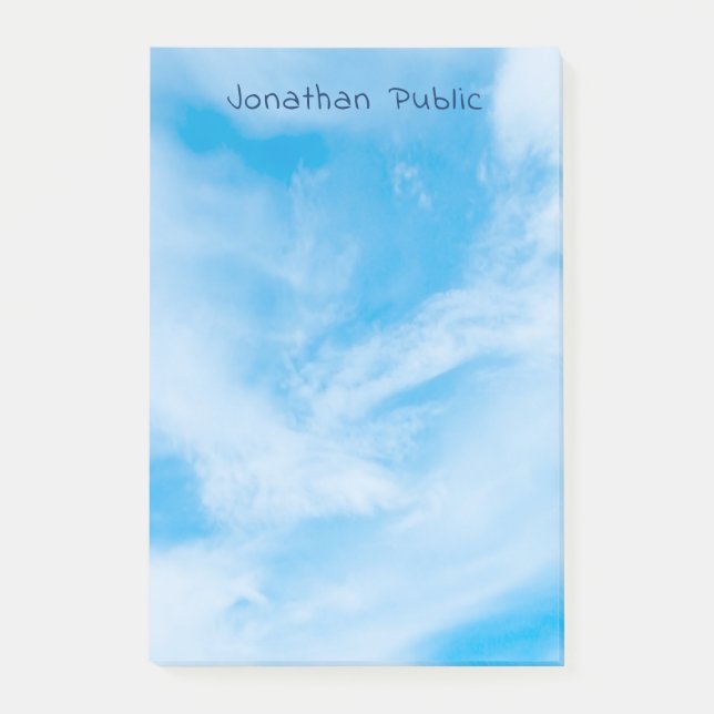 Nature Elegant Template White Clouds Blue Sky Post-it Notes (Front)