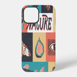 Nature Elements, Retro Style Icons. iPhone 12 Case