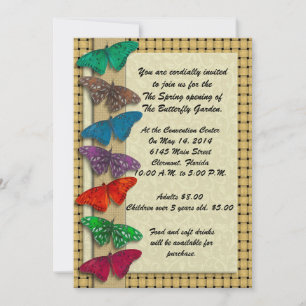 Nature event invitation with butterflies