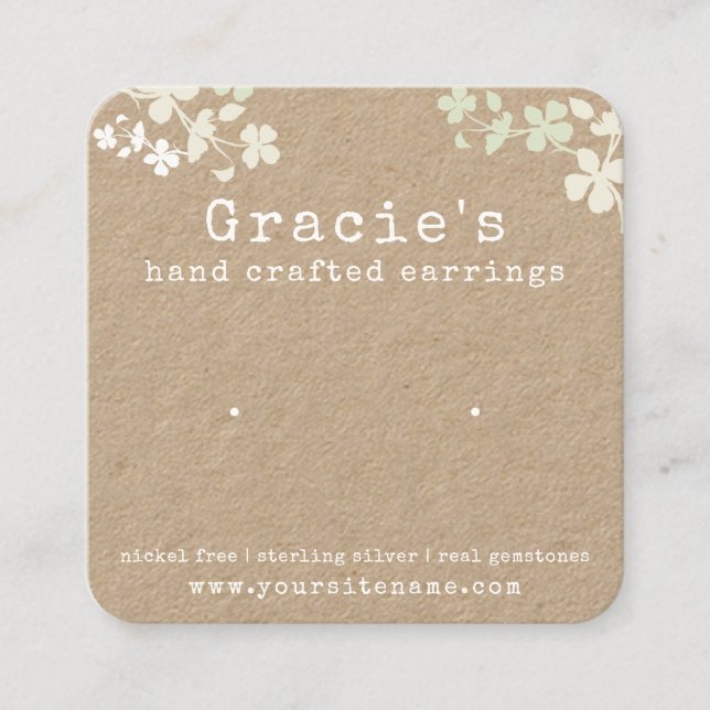 Nature Floral Earring Card  (Front)