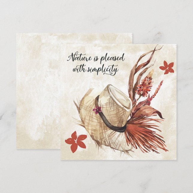 Nature Floral Hat Card (Front/Back)