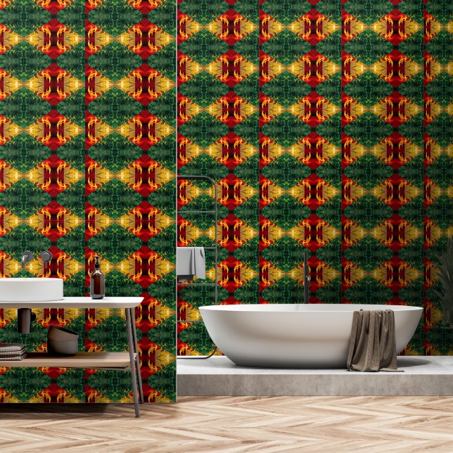 Nature Floral Pattern Wallpaper  (Bathroom)