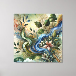 Nature Flow - Abstract Botanical Canvas Wall Art