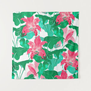 nature flowers and leaves colorful seamless patter tapestry