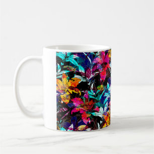 nature flowers and leaves watercolor seamless patt coffee mug