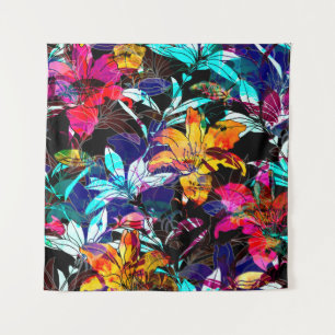 nature flowers and leaves watercolor seamless patt tapestry