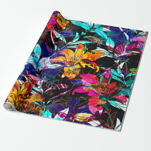 nature flowers and leaves watercolor seamless patt wrapping paper