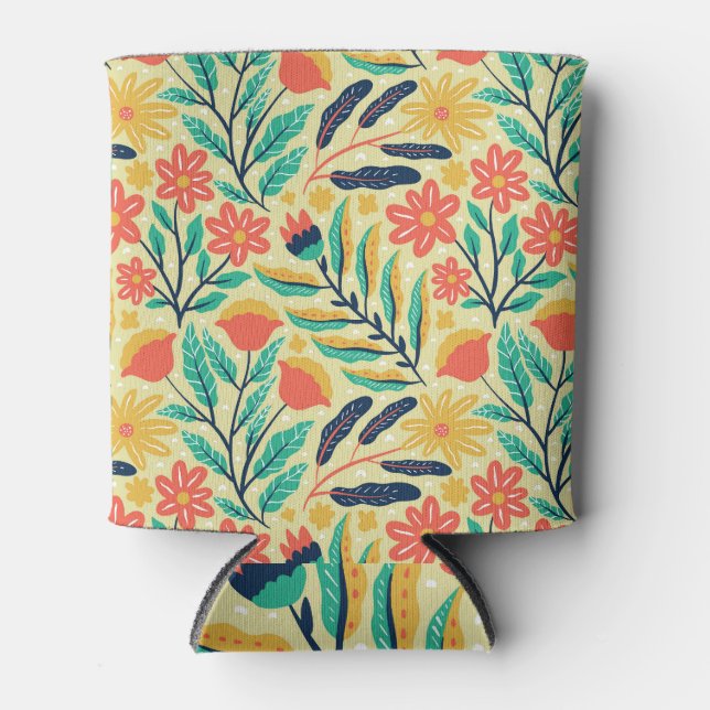 Nature Foliage: Floral Seamless Pattern. Can Cooler (Front)