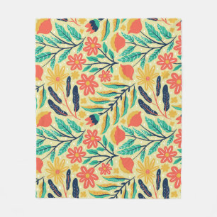 Nature Foliage: Floral Seamless Pattern. Fleece Blanket