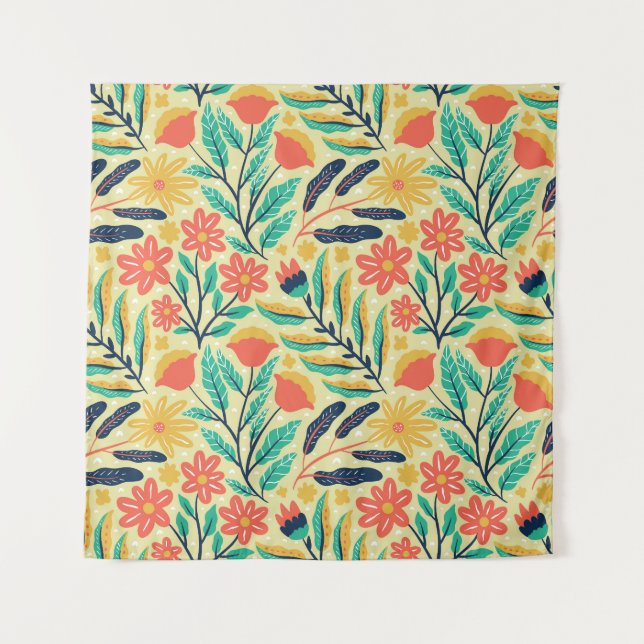 Nature Foliage: Floral Seamless Pattern. Tapestry (Front)