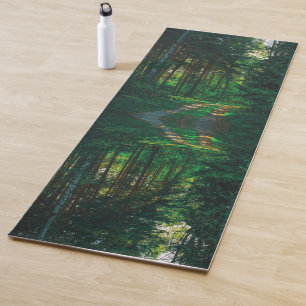 Nature Forest Birch Trees Landscape Road Yoga Mat