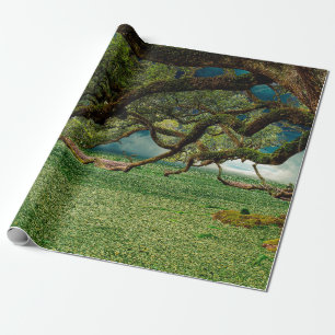 Nature forest foliage tree leaf wrapping paper