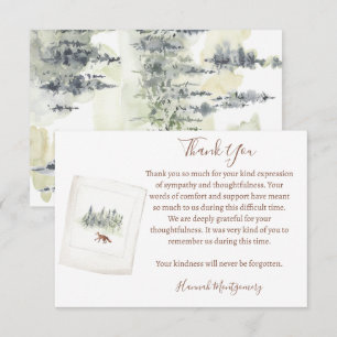 Nature Forest Funeral Sympathy Thank You Card  