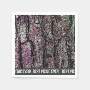 Nature forest Old Pine Bark Best Picnic Ever Napkin