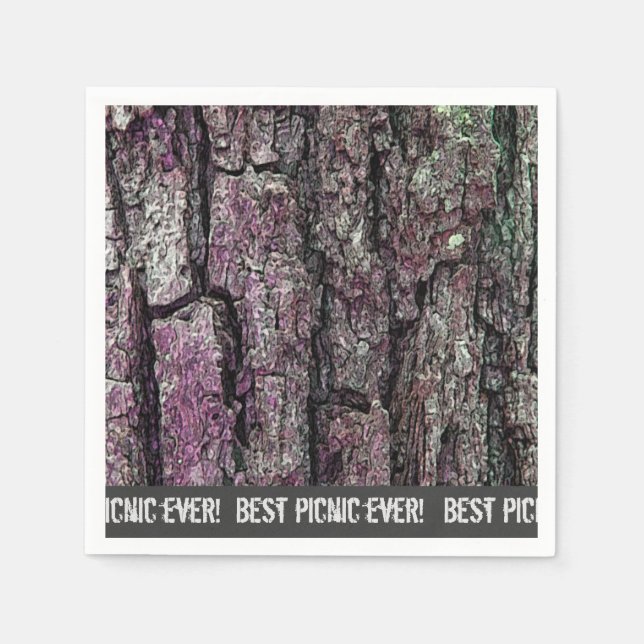 Nature forest Old Pine Bark Best Picnic Ever Napkin (Front)