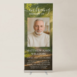 Nature Forest Outdoor Male Photo Funeral Memorial Retractable Banner