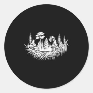 Nature Forest Plants Trees Camping Hiking Mountain Classic Round Sticker
