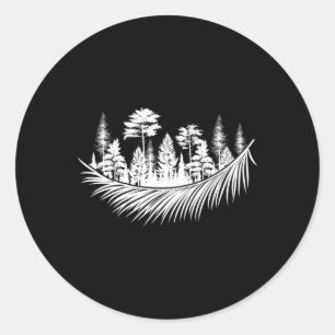 Nature Forest Plants Trees Camping Hiking Mountain Classic Round Sticker
